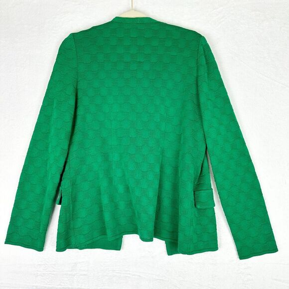 Misook Lilly Textured Jacket Cardigan Open Front Size Small Kelly Green - Picture 3 of 6